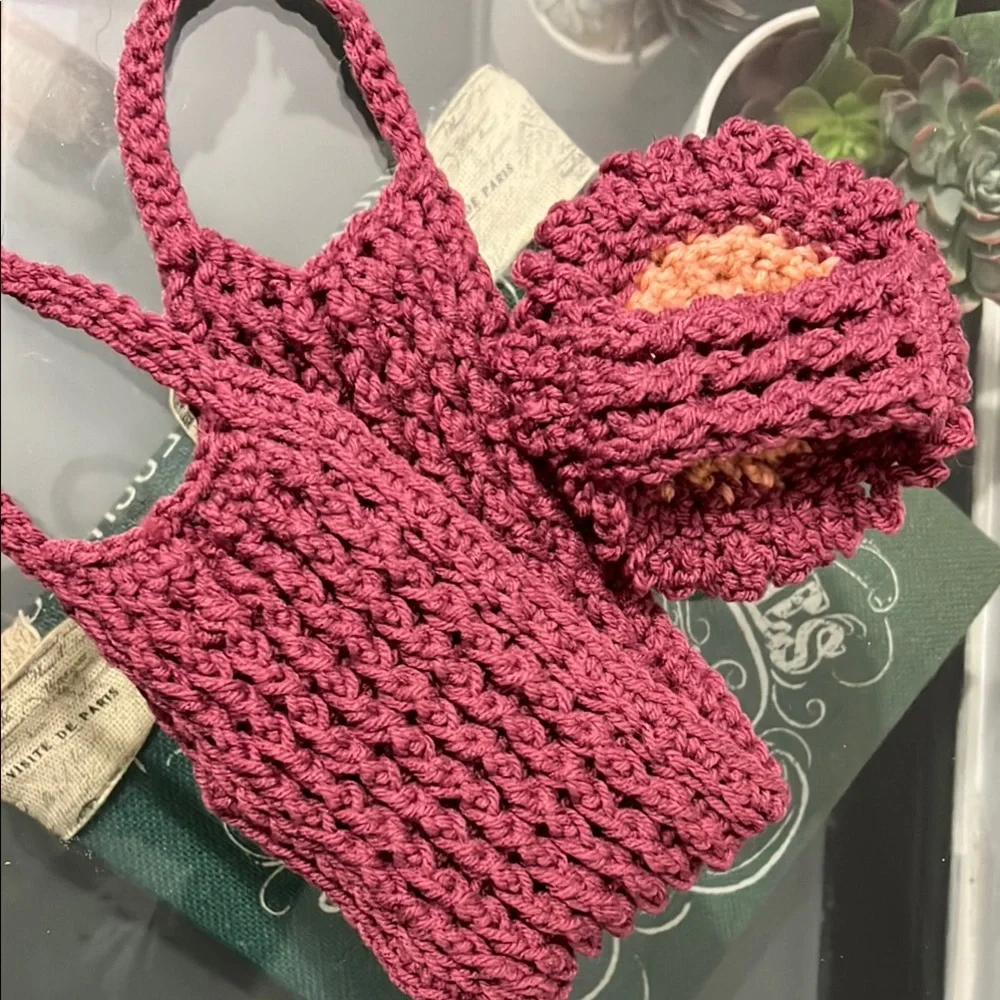 Handcrafted Crochet Spa 2pc spa set: Washcloth, Scrubbie